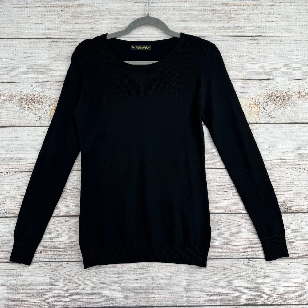 Les Etoiles Elaires Paris Merino Wool‎ Blend Pullover Sweater Womens S/M Black
